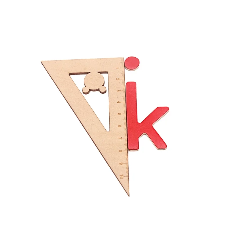 Alphabet en bois rouge et bleu montessori – Image 5
