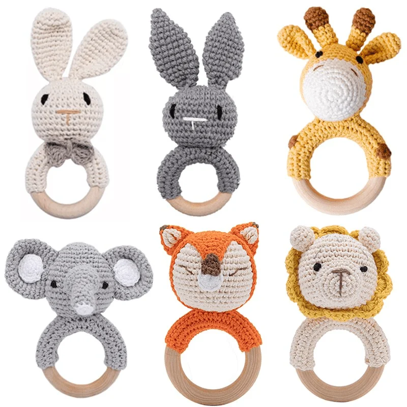 Anneaux de dentition Animaux – bois et crochet
