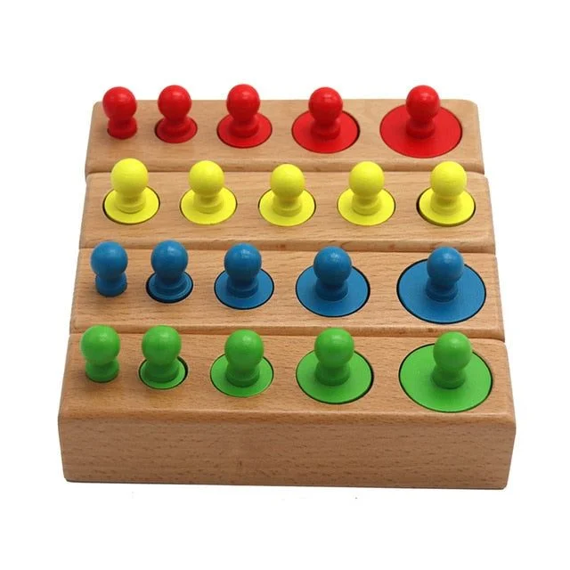 Jouets Montessori en bois – ” Les Cylindres colorés” – Image 2