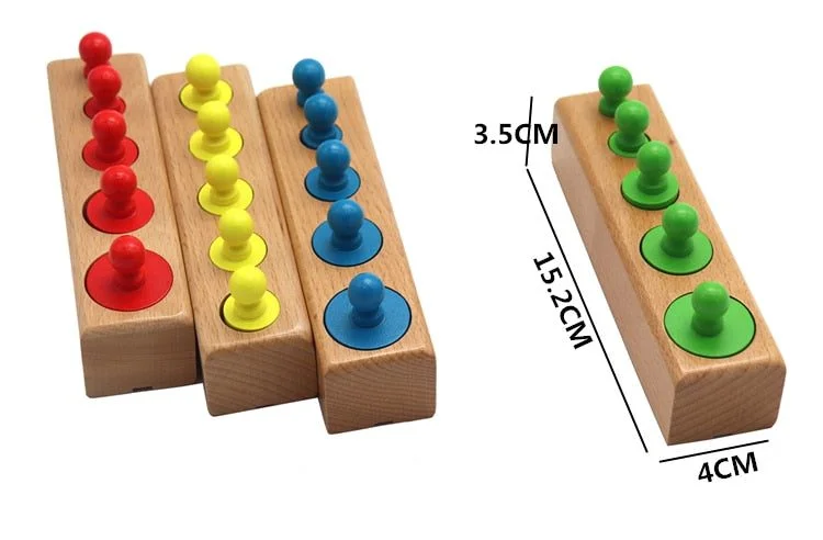 Jouets Montessori en bois – ” Les Cylindres colorés” – Image 3