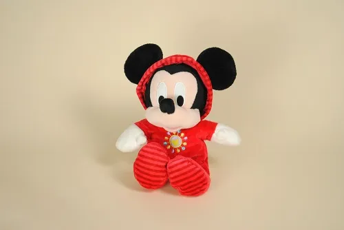 Peluche Mickey Pyjama Capuche Rouge NICOTOY DISNEY 28 cm